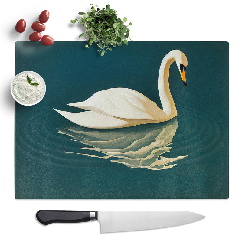 Intoxicating Swan  Glass Chopping Board