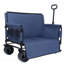 3-In-1 Folding Wagon With Bench Seat – 500Lbs Capacity, 9"X4" Beach Tires For Camping & Beach, Dark Blue-125230260