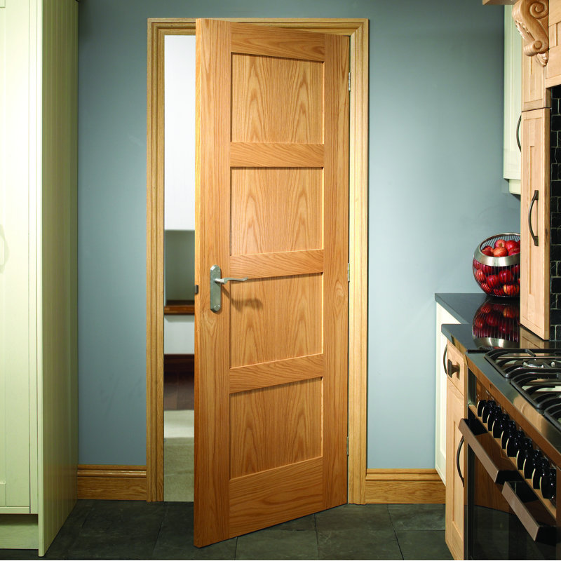 Internal Oak Shaker Fire Door, 1981mm H x 686mm W x 44mm D