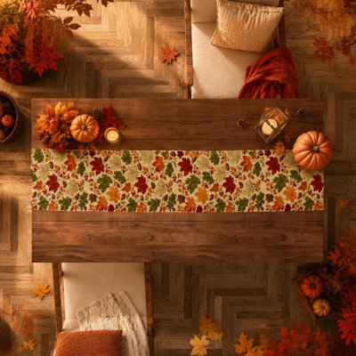 Fall Decor - Chemin de table à feuilles d'automne pour décorations de l'Action de grâce | Automne feuille d'érable en toile de fond pour les décorations de l'Action de grâce - Fournitures de fête d'automne pour la cuisine à domicile
