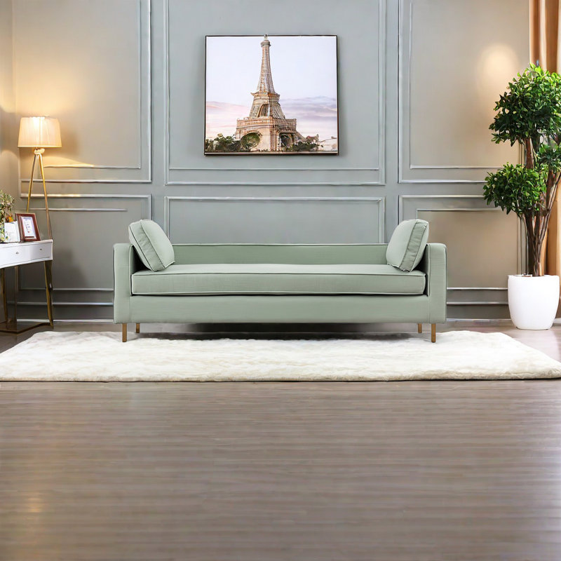 Banc de bout en lin Modern Minimalist, H 23,62 po x l 70,86 po x P 21,65 po