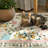 Botanical Floral Washable Non-Slip Area Rug-476901930-476901928
