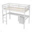Lit mezzanine simple en bois avec sous le lit, bureau intégré, armoire de rangement à 2 tiroirs, garde-corps, échelle-515143858