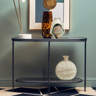 Kaiya 106 cm W Glass Top Console Table