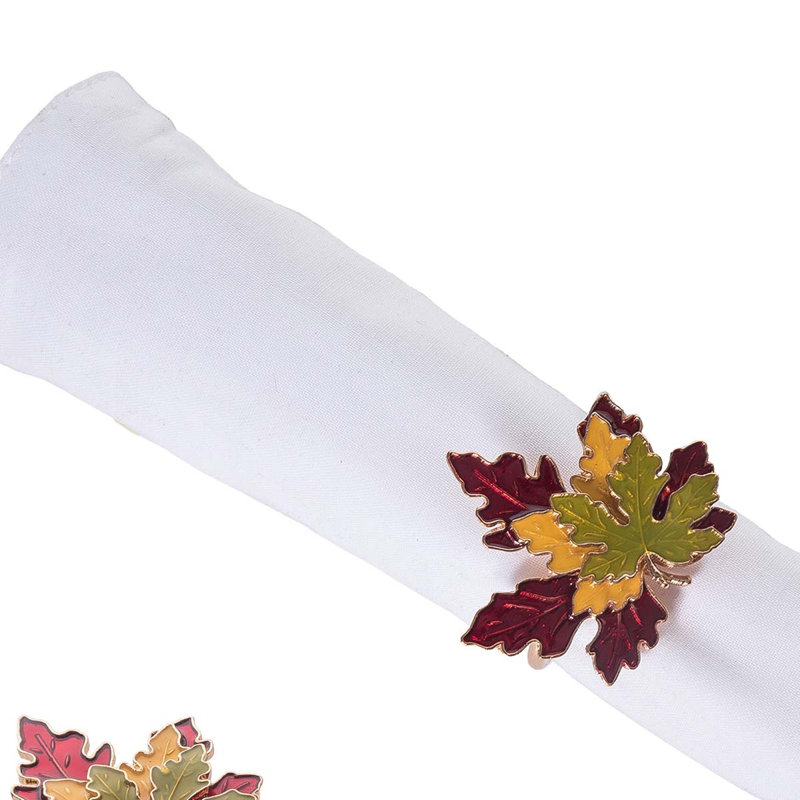 Maple Leaves Napkin Ring Set of 4
