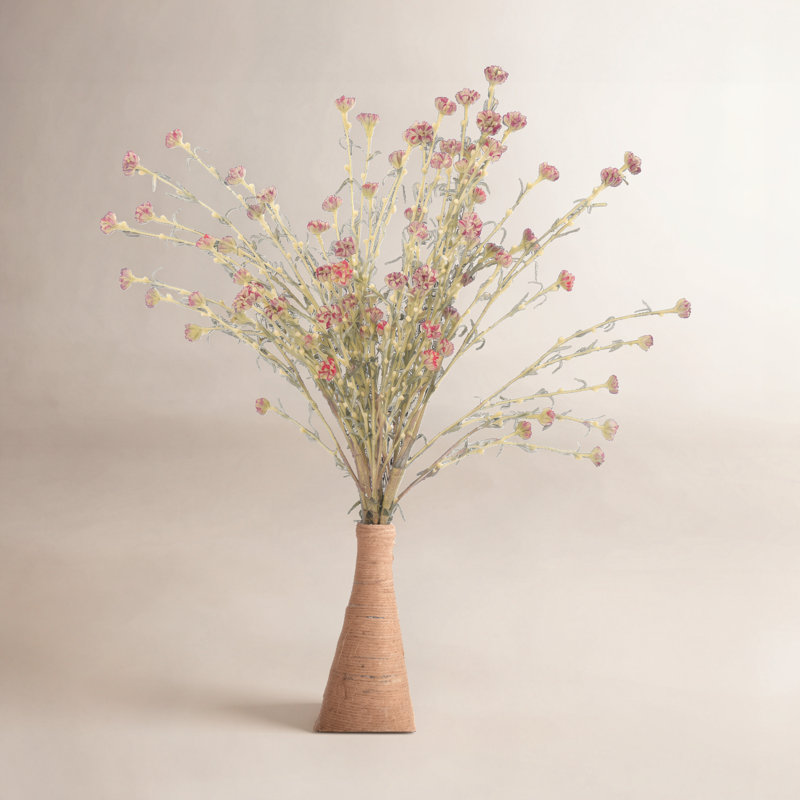 Artificial Wildflower Floral Arrangement With Long Stems For Vase Filler Table Decoration Home Decor, Red