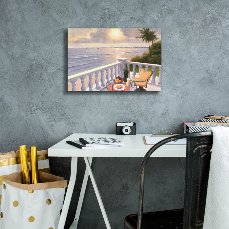 «Petit déjeuner sur la véranda» par Diane Romanello, H 12 po x l 18 po x P 0,75 po