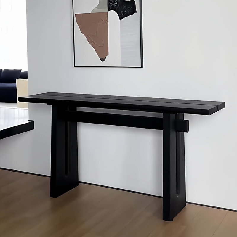 Console moderne noire minimaliste, H 33,5 po x l 63 po x P 13,8 po