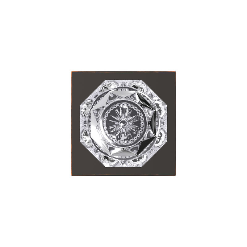 Alexandria Non-Turning Glass Knob with Collins Trim, Aged Bronze