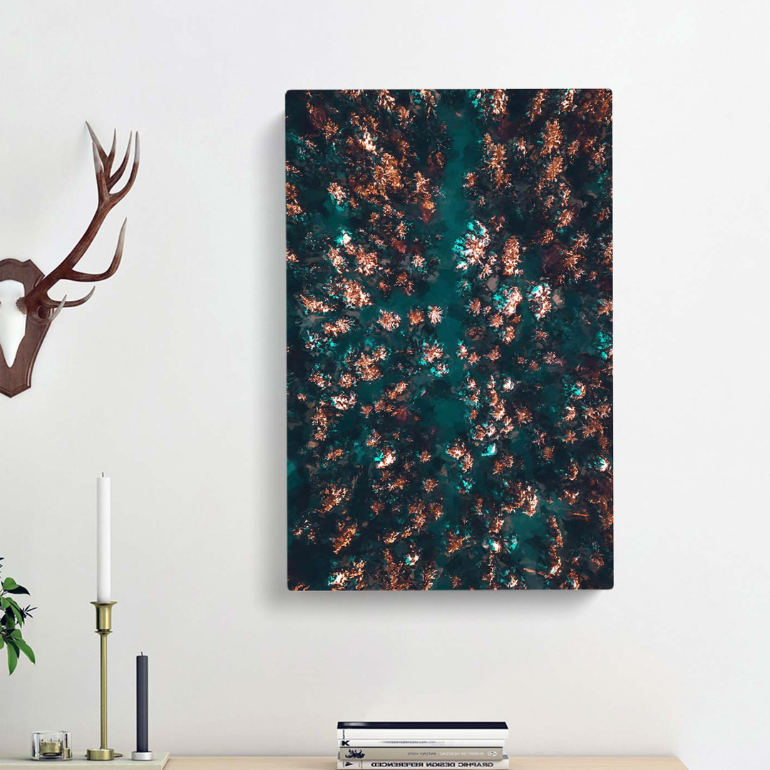 View of a Forest in Oslo Norway in Abstract - Wrapped Canvas