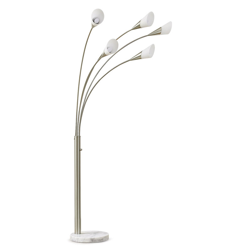 Shively 85'' Tree Floor Lamp, Brushed Nickel