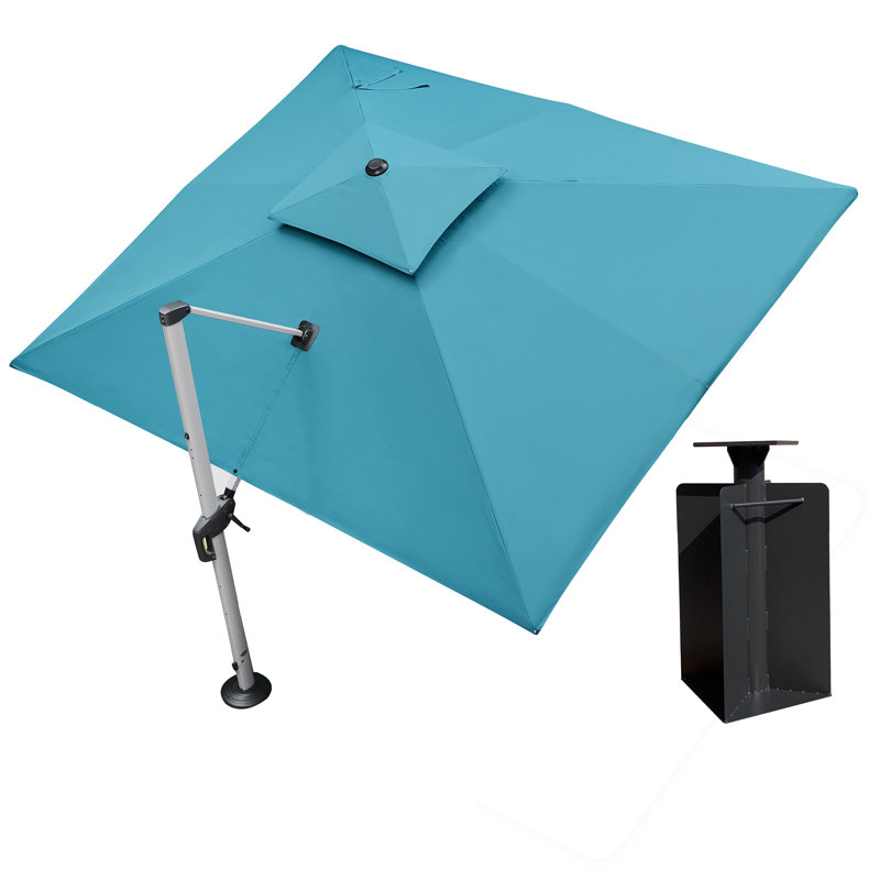 Parasol rectangulaire 10 pi x 12 pi avec comptoir et base Manhattan, bleu turquoise Manhattan, Bleu turquoise