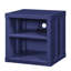 Ensemble de chambre à coucher double Dua, modèle à panneau encastré, style industriel, métal bleu-110985782