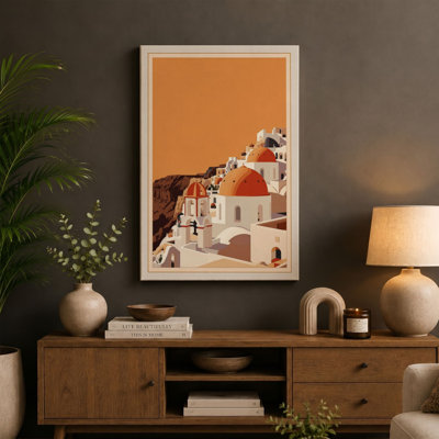 Hillside Mediterranean Retro - Wrapped Canvas