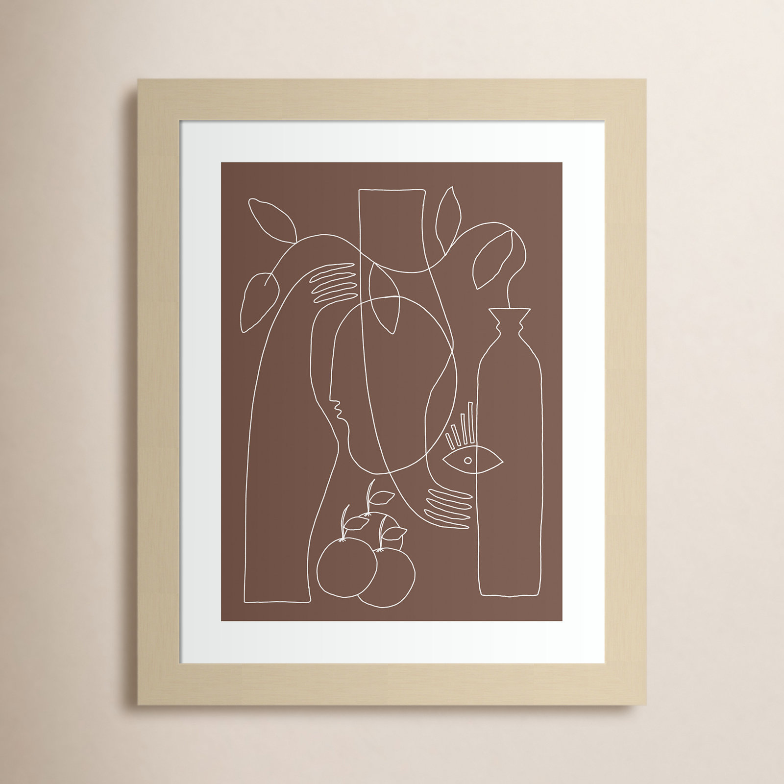 Shape Of Truth by Shatha Al Dafai, Brown Framed, 13" H x 11" W
