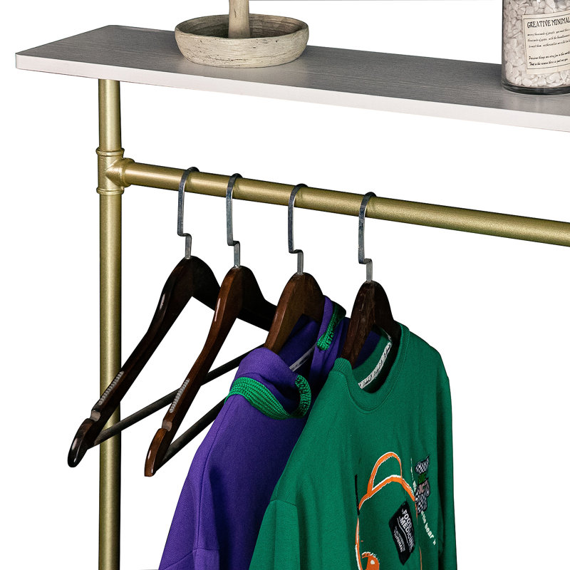 Isgard 31.5'' Rolling Industrial Pipe Clothing Rack