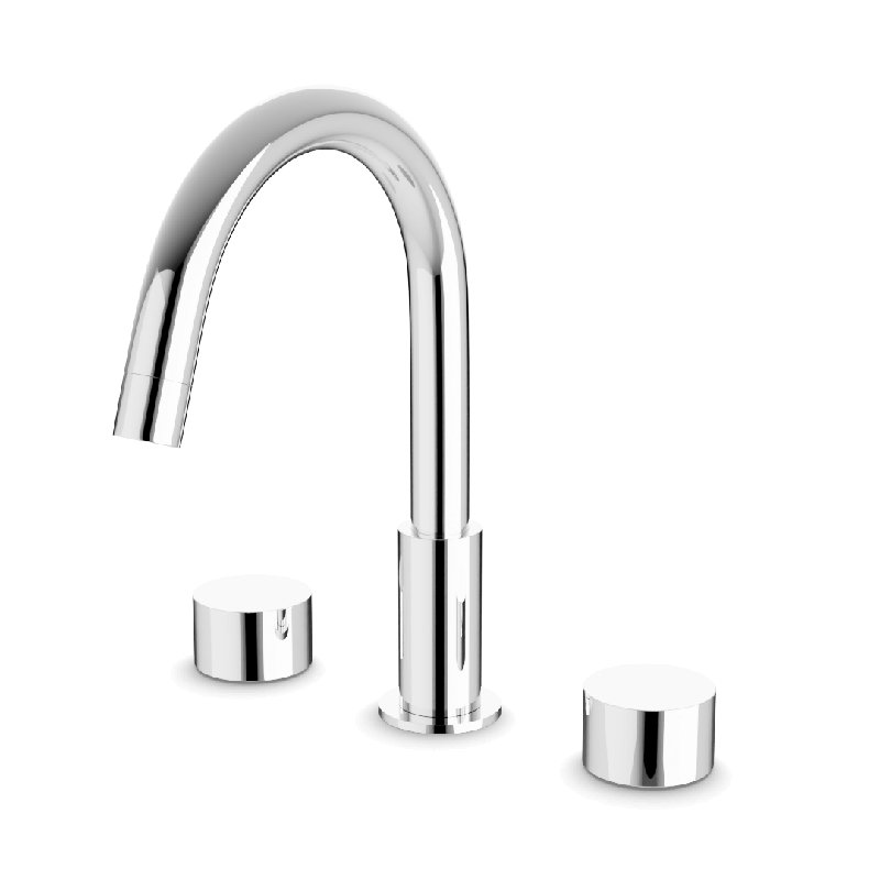 Robinet de salle de bain espacé 8 po avec poignées disques Opéra, Chrome chrome