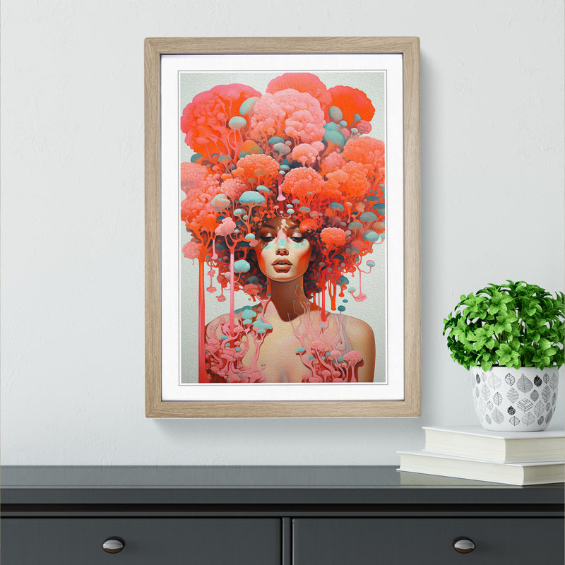 Single Picture Frame Print on Wood, Oak Framed, 46cm H x 34cm W
