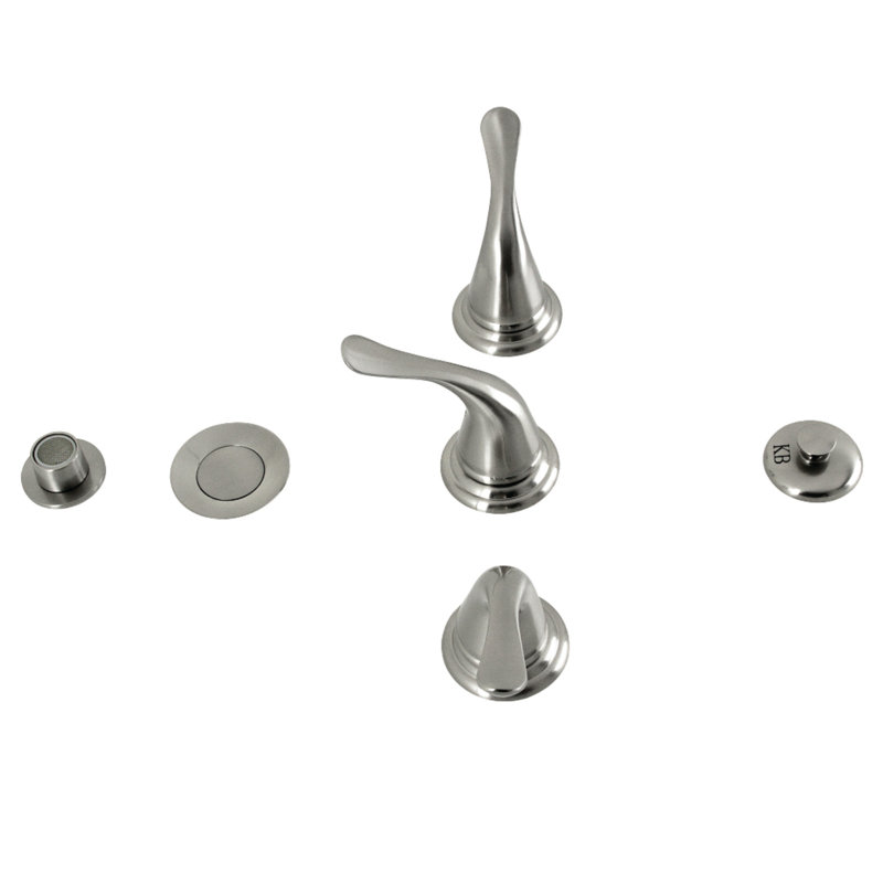 Robinet de bidet espacé à trois poignées Royale, Nickel brossé