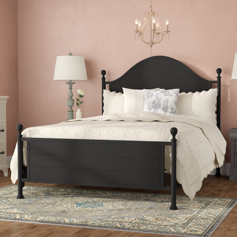 Hever King Metal Bed, Queen, Black