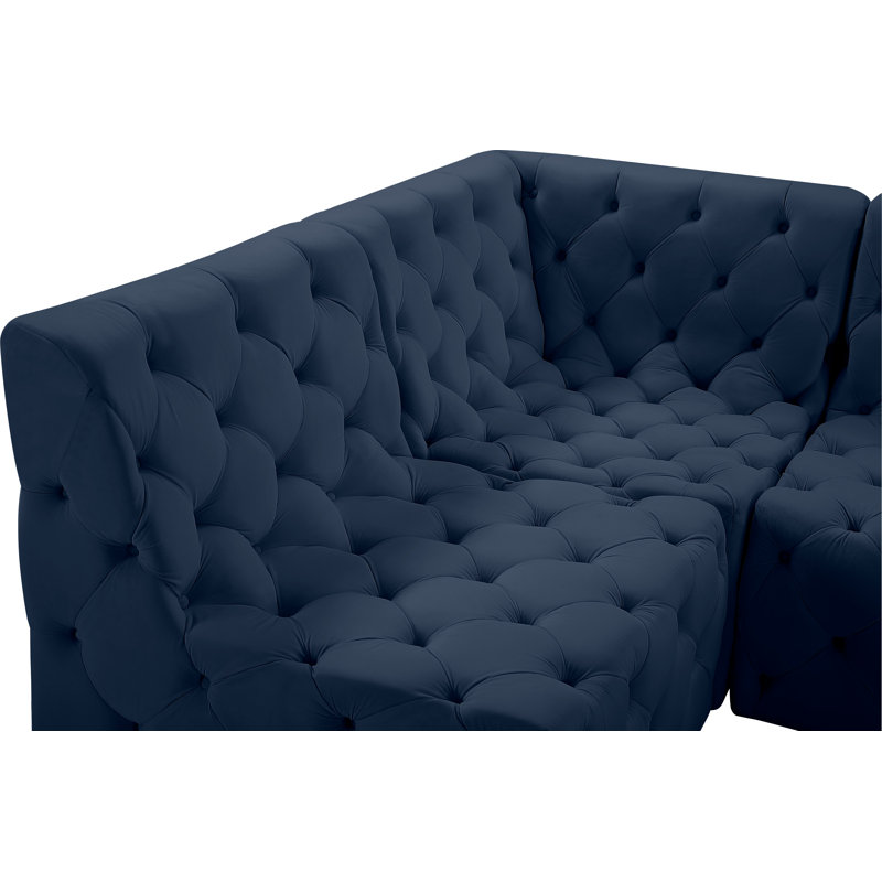 Canapé modulaire Klecka, Velours bleu marine