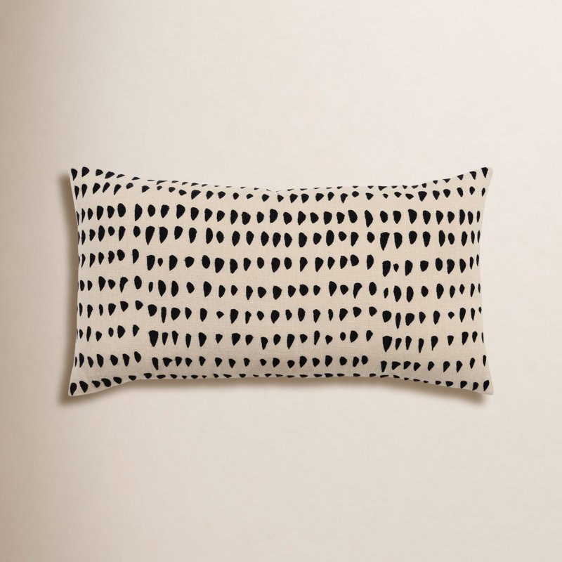 Coussin Fabray, Noir, naturel