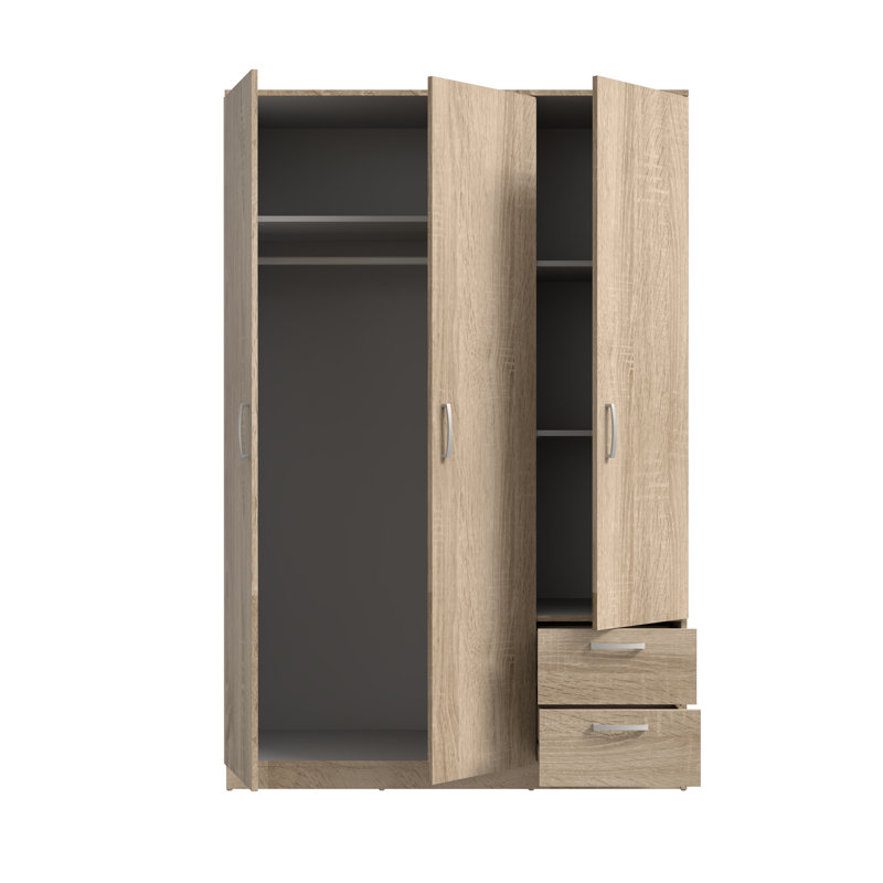 Fenimore 3 Door Manufactured Wood Wardrobe, No Mirror