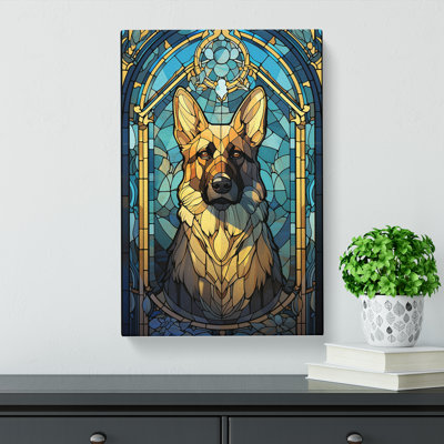 German Shepherd Nouveau - Wrapped Canvas