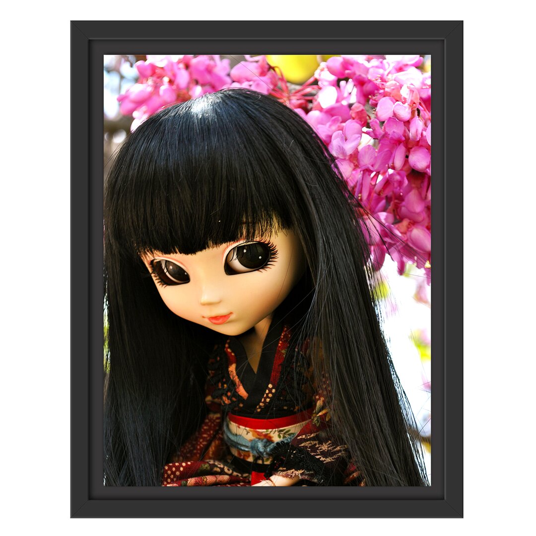 Gerahmtes Wandbild anmutige Geisha Pullip