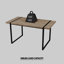 Ensemble de table de salle à manger 59 pièces en bois aggloméré 59 po et 4 pièces, ensemble de table de salle à manger de style médiéval en bois, base rectangulaire en métal, table de salle à manger et chaise en suède-796282674-796282685