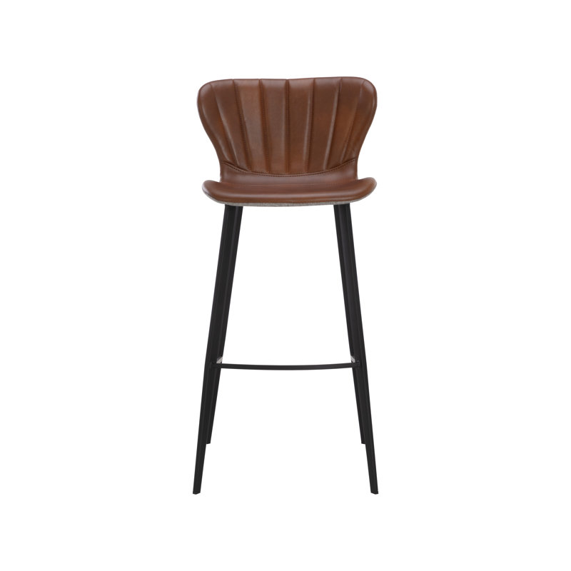 Tabouret de bar Arabella - Bravo cognac / gris gris, Tabouret de bar (siège d'une hauteur de 30 po), Brun