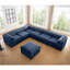 Grand canapé modulaire modulaire avec rangement Canapé modulaire en chenille pour le salon, dossier cylindrique et accoudoirs 6 places, bleu-1353561068