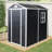 4 Ft X 6 Ft Outdoor Plastic Storage Shed With Floor,Black-119307115-119307117