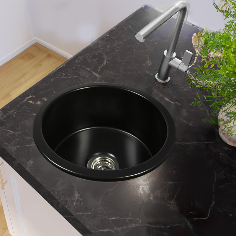 Hyannis 17.75'' L Single Basin Kitchen Sink, Matte Black