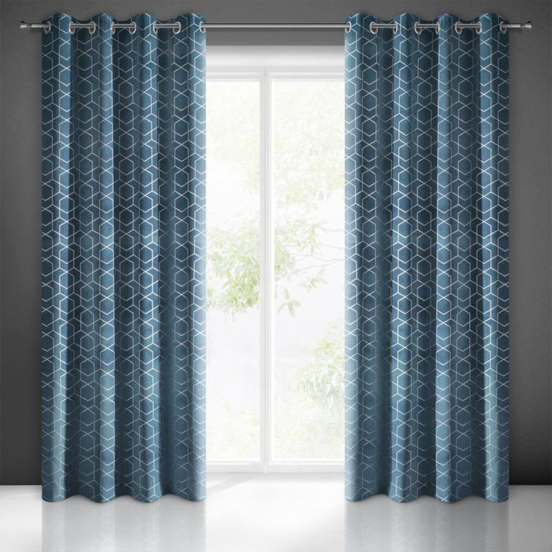 Room Darkening Curtain Single Panel, Navy Blue