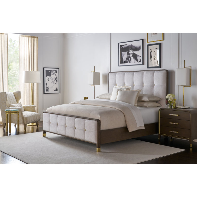 Judith Leiber Couture 3 - Drawer Nightstand, Gold/Gray/Mink