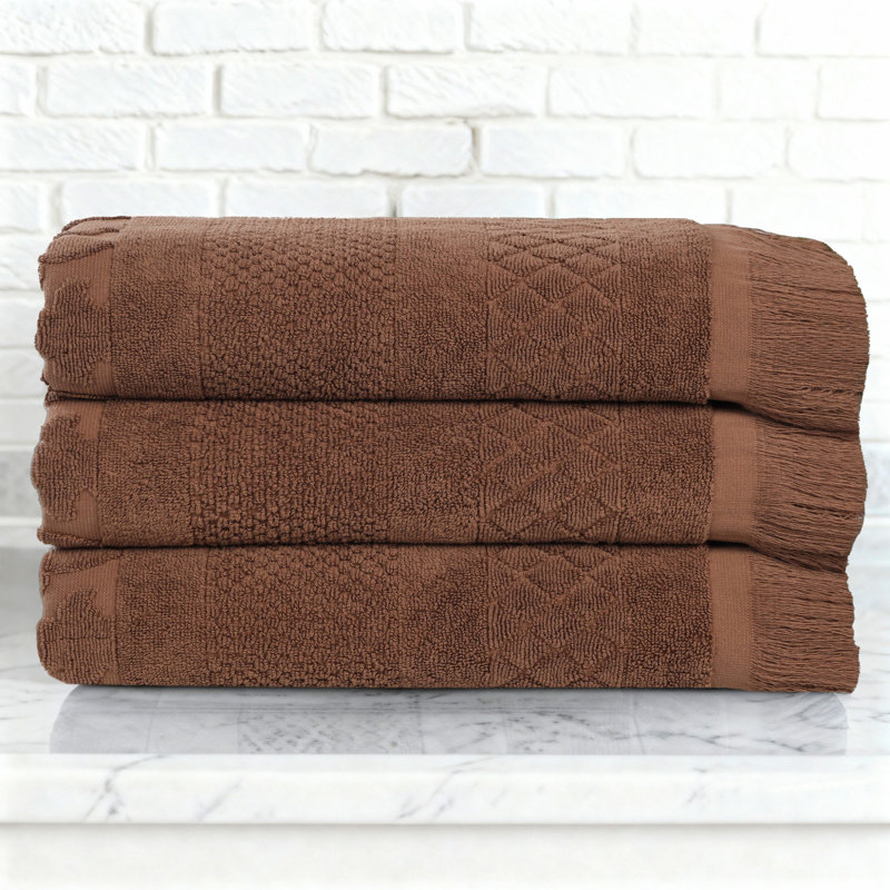 Ensemble de 3 serviettes de bain en coton Blue Nile Mills, Chocolat