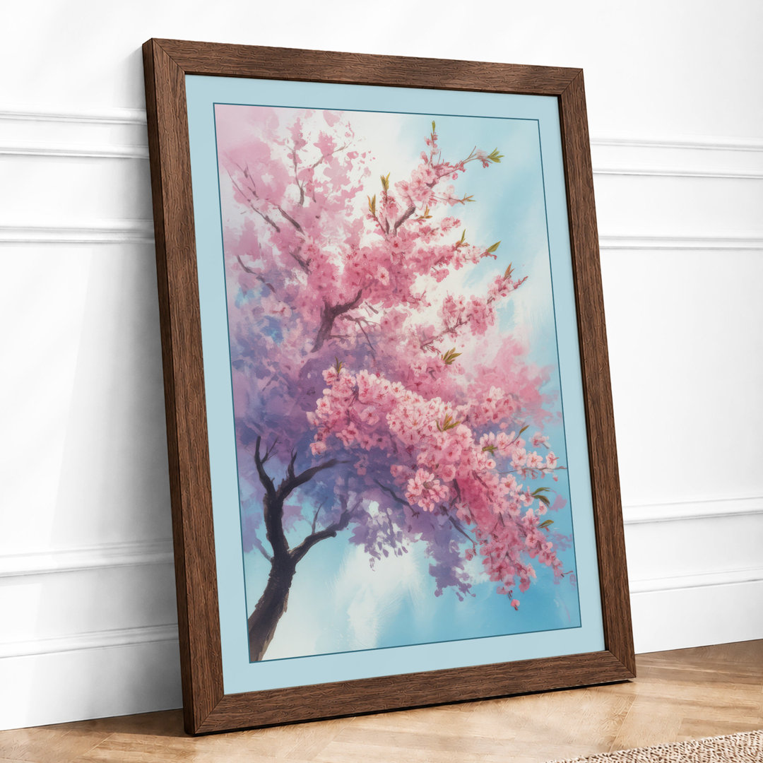 Moonlit Cherry Blossom Botanical - Framed Print