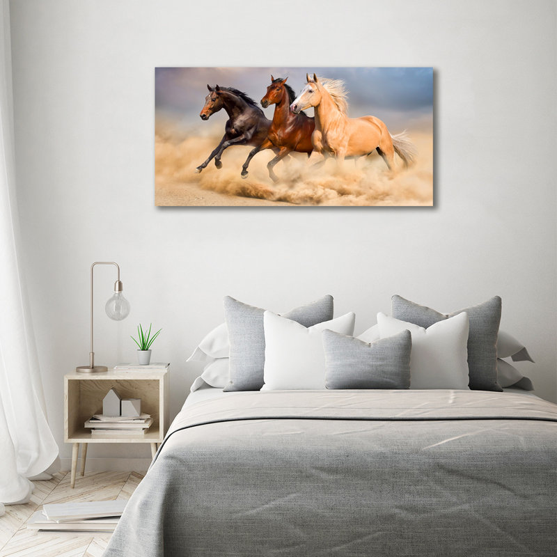 Horses In A Gallop - No Frame Print on Canvas, 70cm H x 140cm W