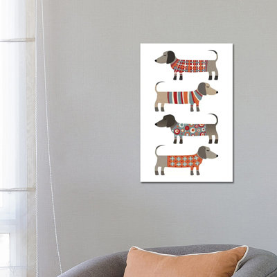 «Sausage Dogs in Pulls» par Nic Squirrell - impression