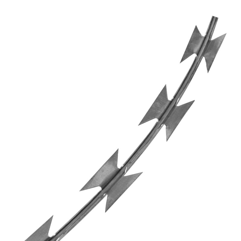 Galvanized Steel Silver Razor Wire Fence Roll Set