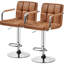 Pete Swivel Upholstered Adjustable Height Counter Stool with Metal Frame-775602432