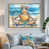 Toile avec cadre flottant or