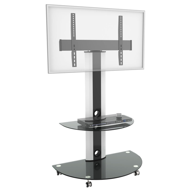 Support de plancher pivotant noir de qualité supérieure pour écrans de 32 à 55 po pouvant supporter jusqu'à 88 lb