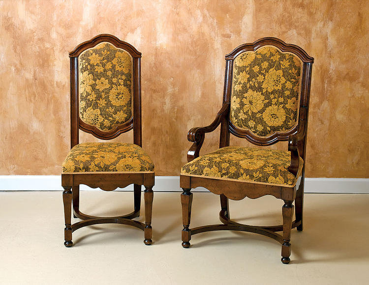 Upholstered Side Chair in Gold