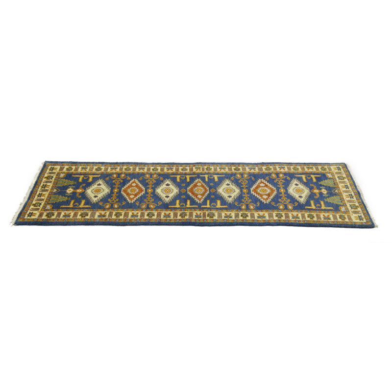 Tapis bleu / brun