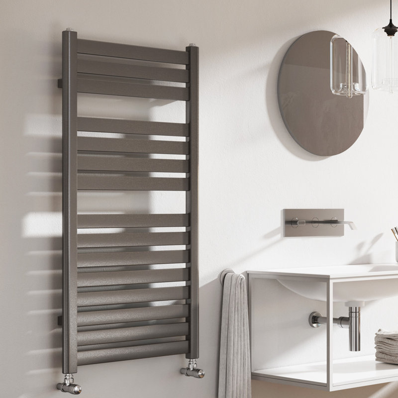 Flat Panel Towel Rail Heated Towel Rails, Anthracite, 1000mm H x 500mm W x 100mm D