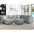 Canapé modulaire de salon réversible en lin de 116,6 po Ashbury Ivery