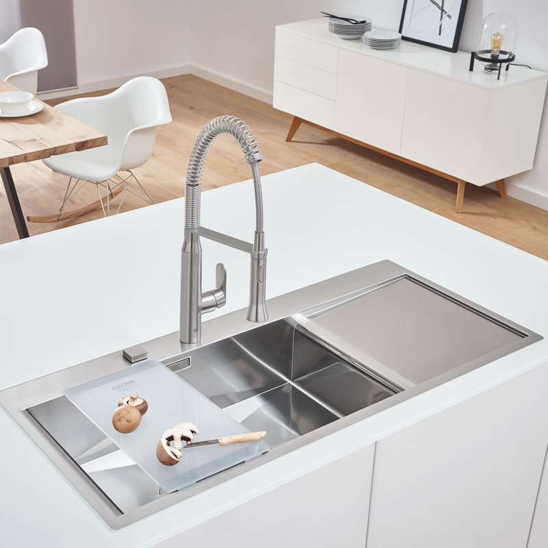 K7 Pull Down Single Handle Kitchen Faucet with Accessories, SuperSteel Infinity