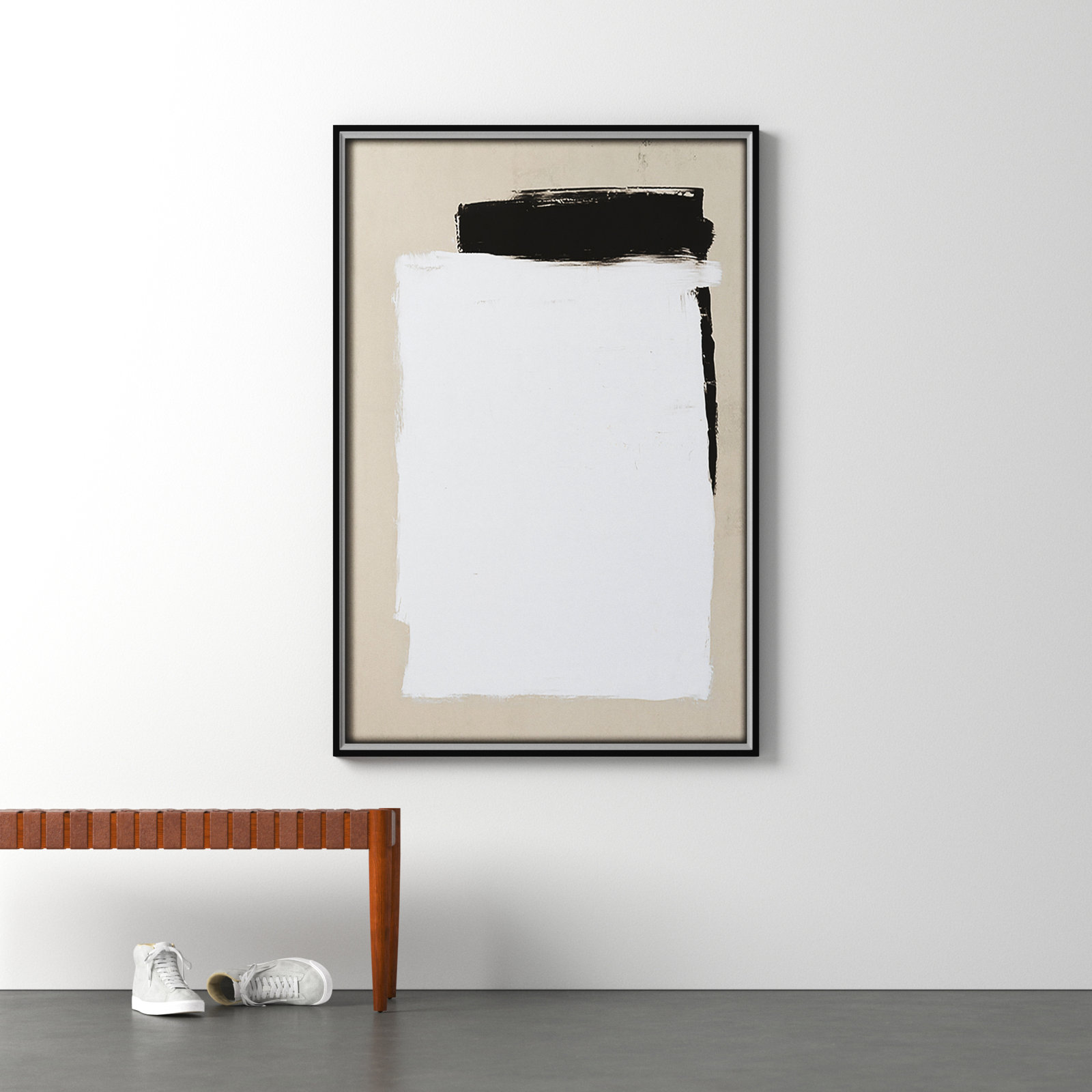 Two Mirrors, Framed Canvas, 61.5" H x 41.5" W, Black